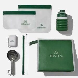 Arbonne Good To Be Green Set Lunch Box Set Reuseable Collapsible Water Bottle